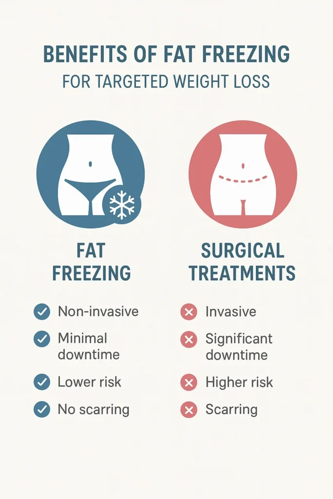 graphic showing the benefits of fat freezing West Drayton