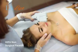 Woman having Hi-Fu to reduce wrinkles West Drayton.