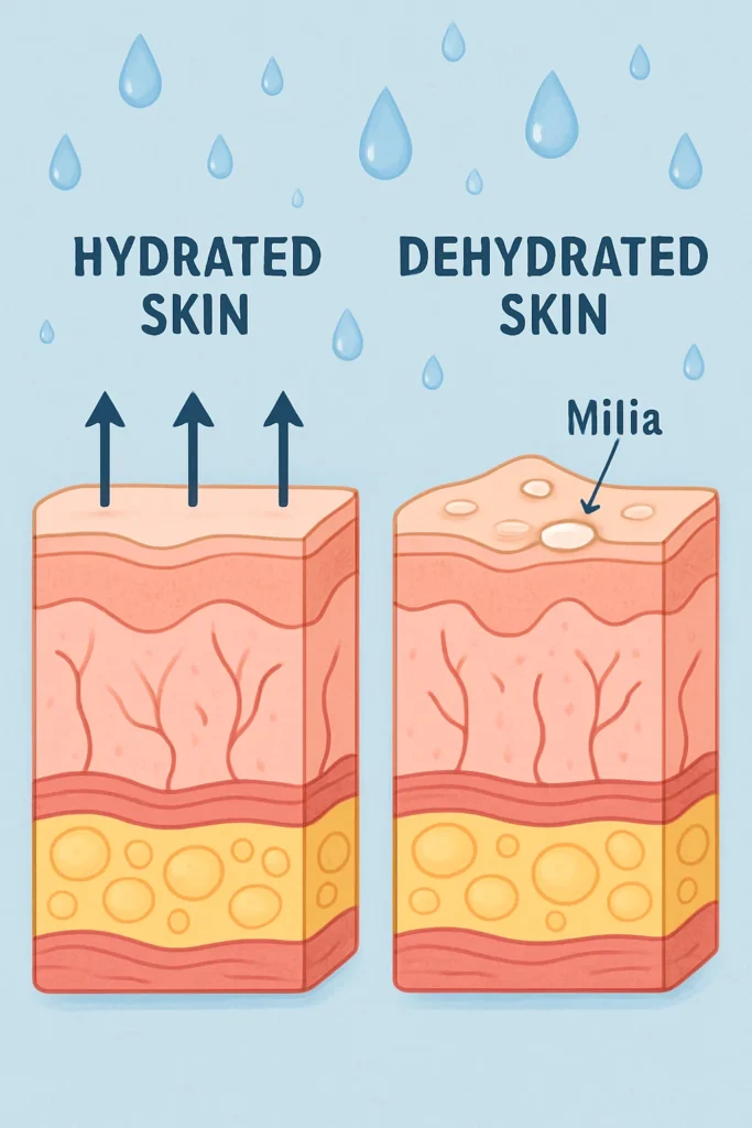 The importance of hydration and milia production West Drayton